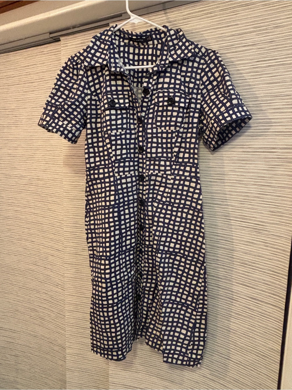 The Limited Navy & White Shirt Dress